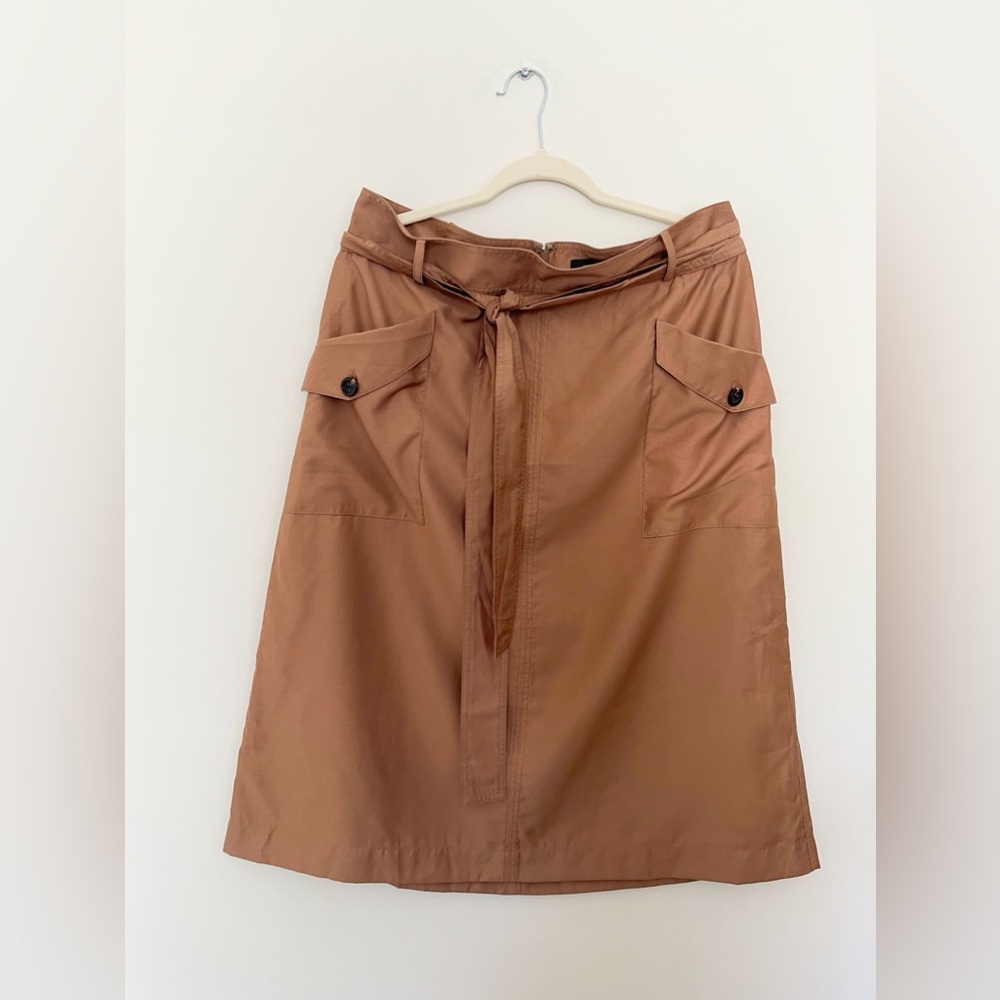 Ann Taylor brown midi skirt size 14 NWT